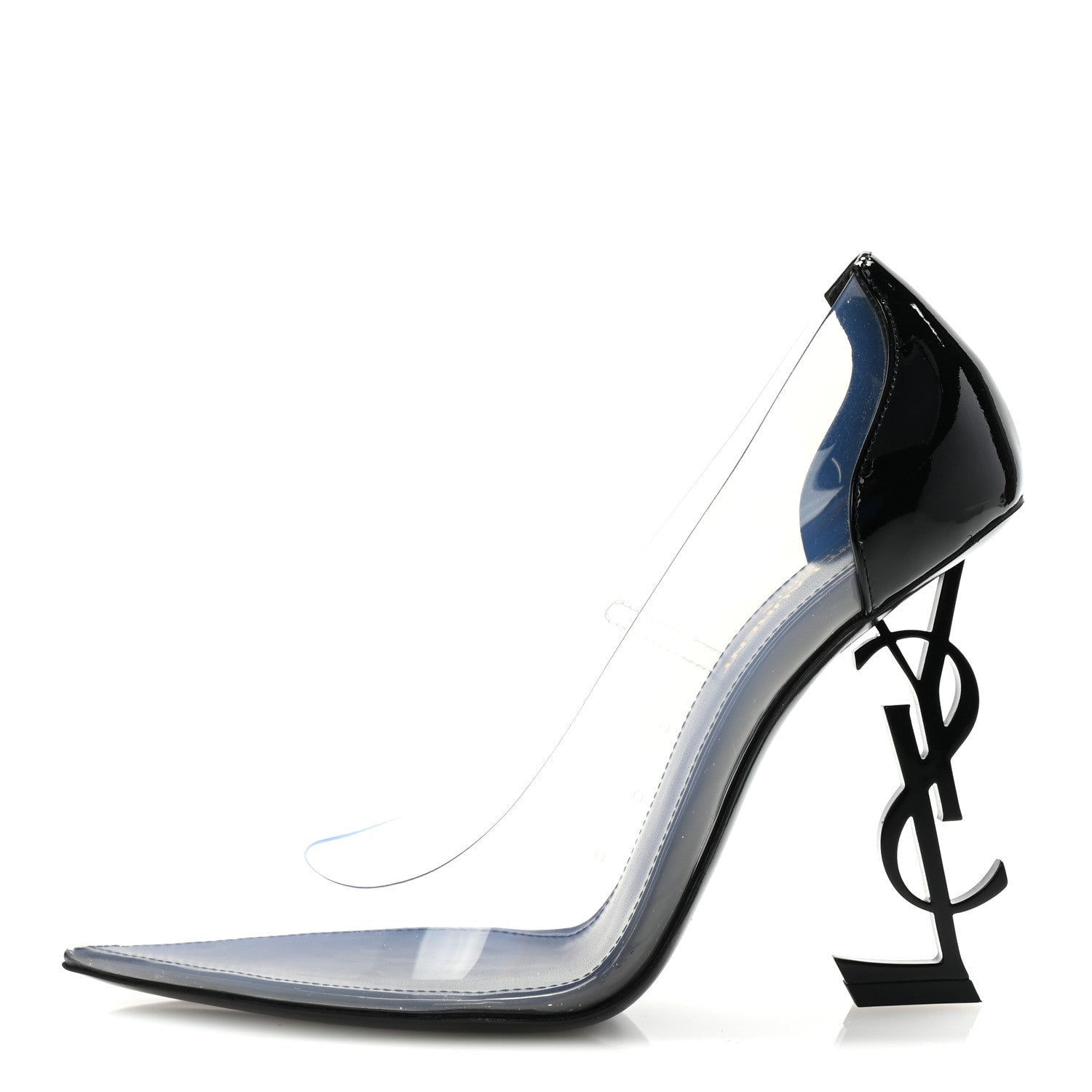 Saint Laurent Patent Calfskin PVC Opyum 110 Pump 39 Black Transparent 1 of 7
