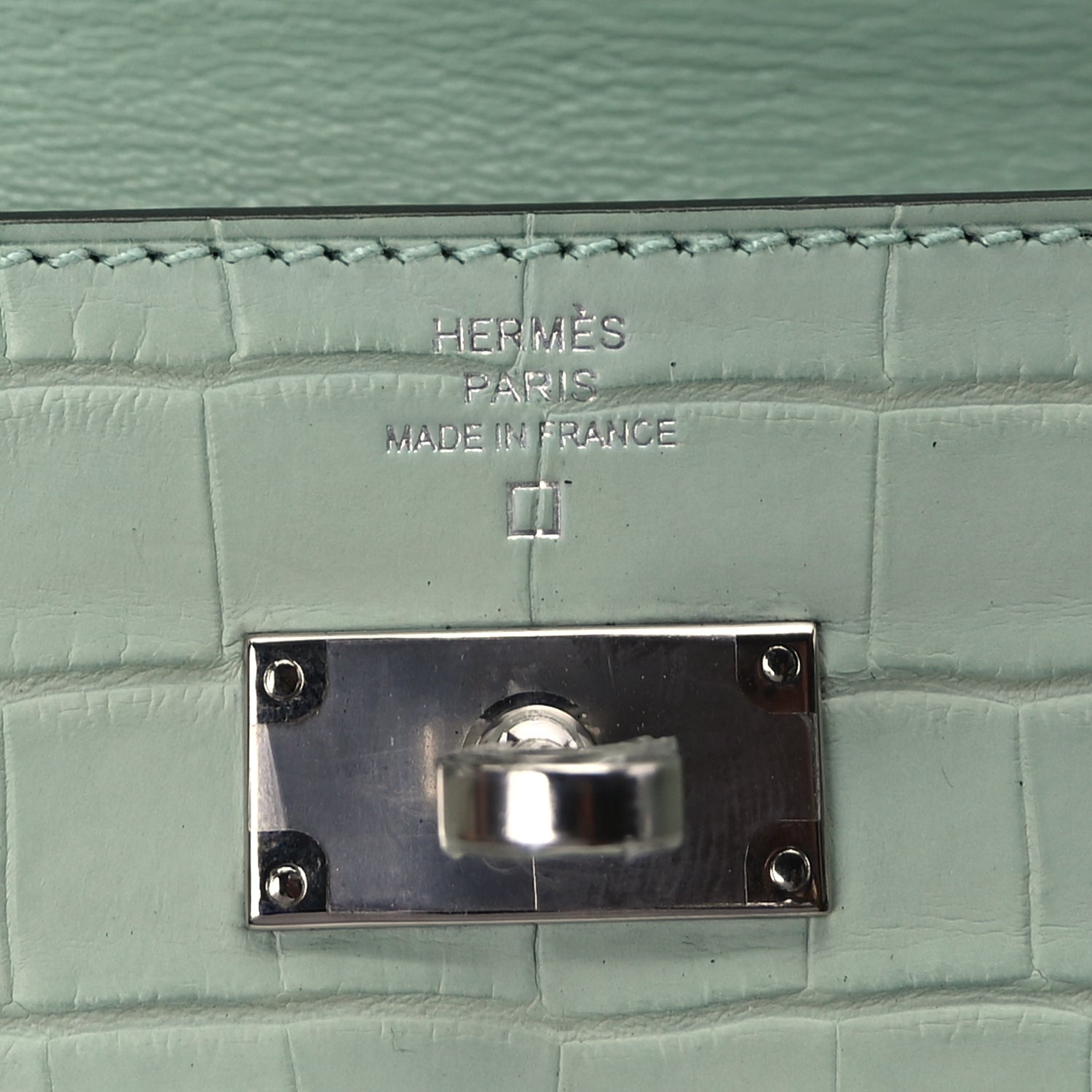 Hermes Matte Alligator Kelly Wallet To Go Vert D Eau 6 of 9