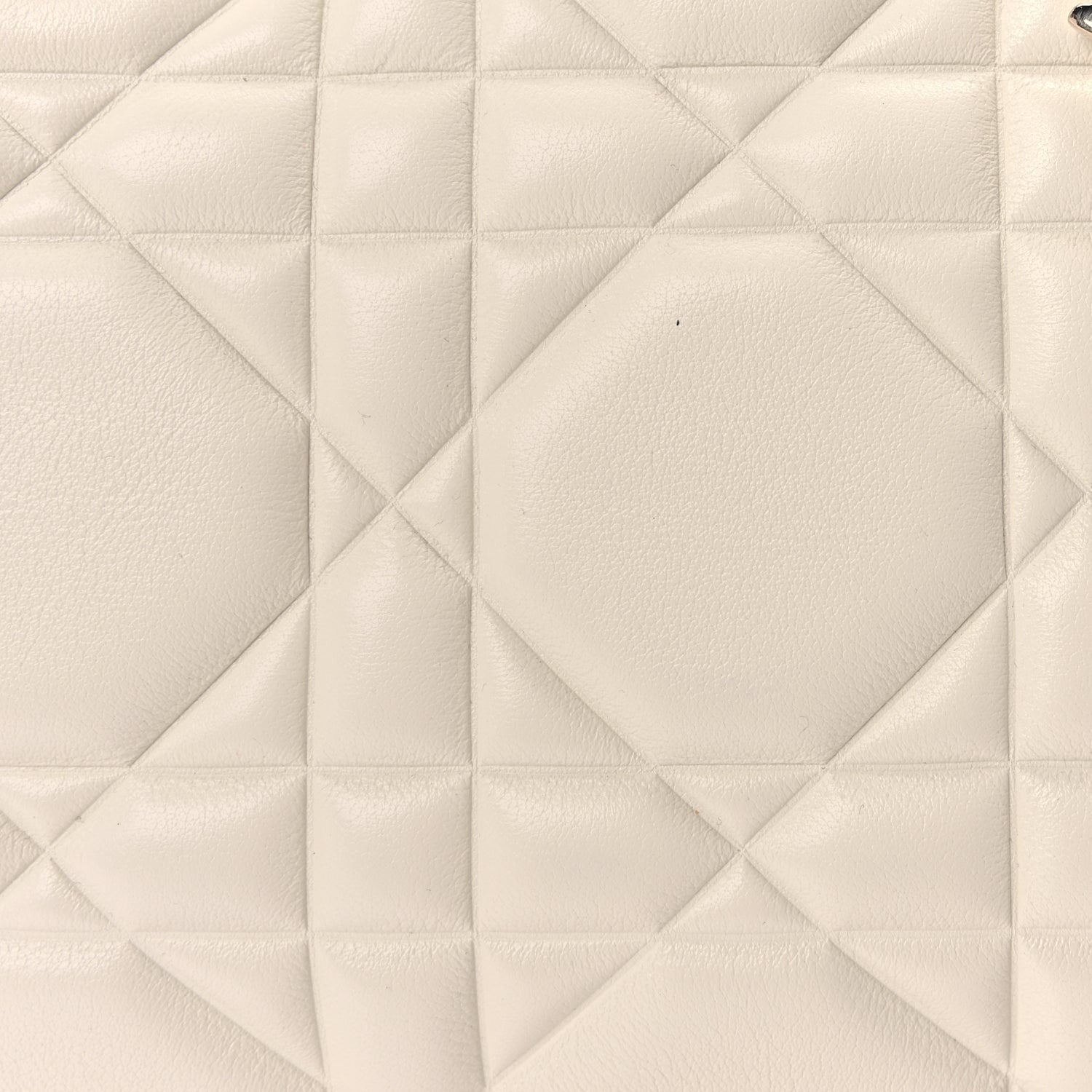 Christian Dior Calfskin Cannage Medium The Lady 95.22  White 6 of 8