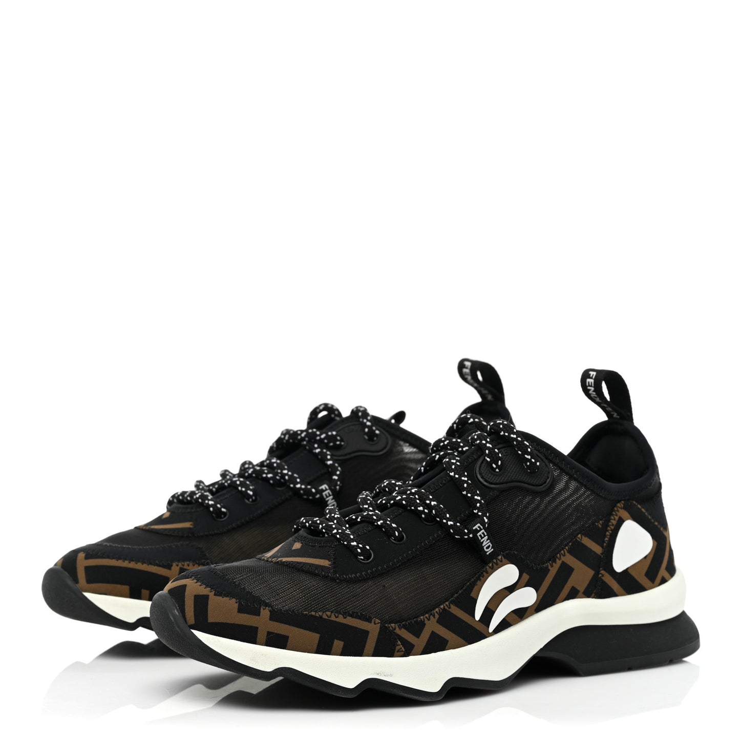 Technical Mesh Lycra FFreedom Patchwork Sneakers 37.5 Black Tobacco