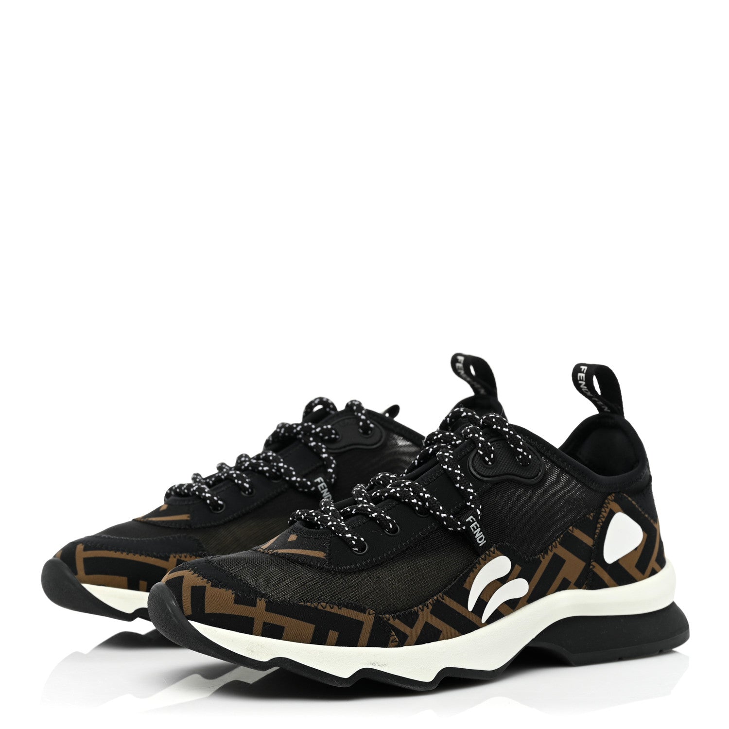 Fendi Technical Mesh Lycra FFreedom Patchwork Sneakers 37.5 Black Tobacco 3 of 11