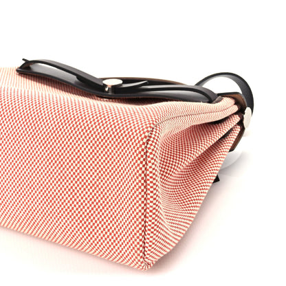 Hermes Criss Viking Vache Hunter Herbag Zip Retourne 31 PM  Ecru Sanguine Ebene 9 of 10