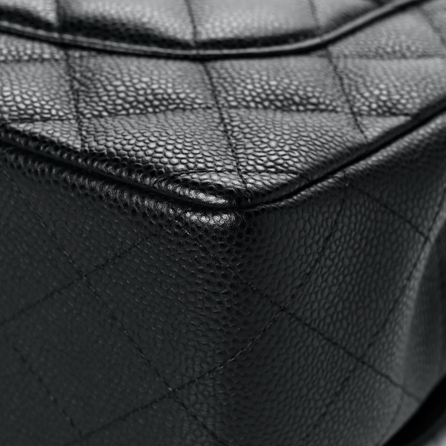 Caviar Quilted Jumbo Double Flap Black