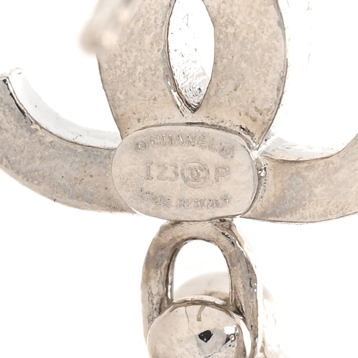 Chanel Crystal CC Star Earrings Silver Green 4 of 5