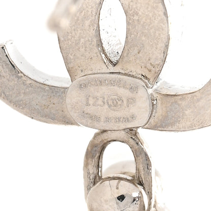 Chanel Crystal CC Star Earrings Silver Green 4 of 5