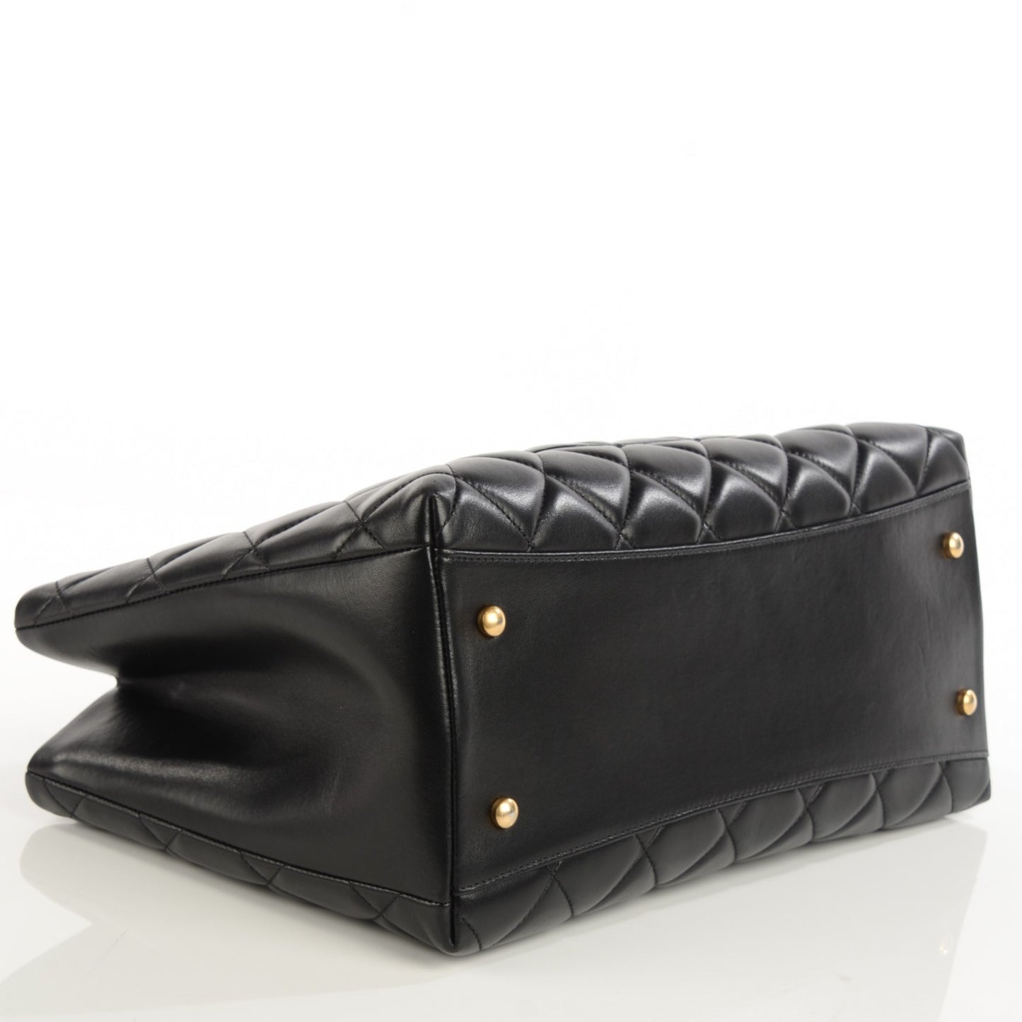 Lambskin Quilted Trendy CC Tote Black