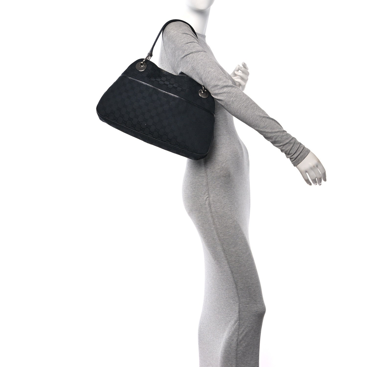 Gucci Monogram Medium Eclipse Shoulder Bag Black 2 of 10