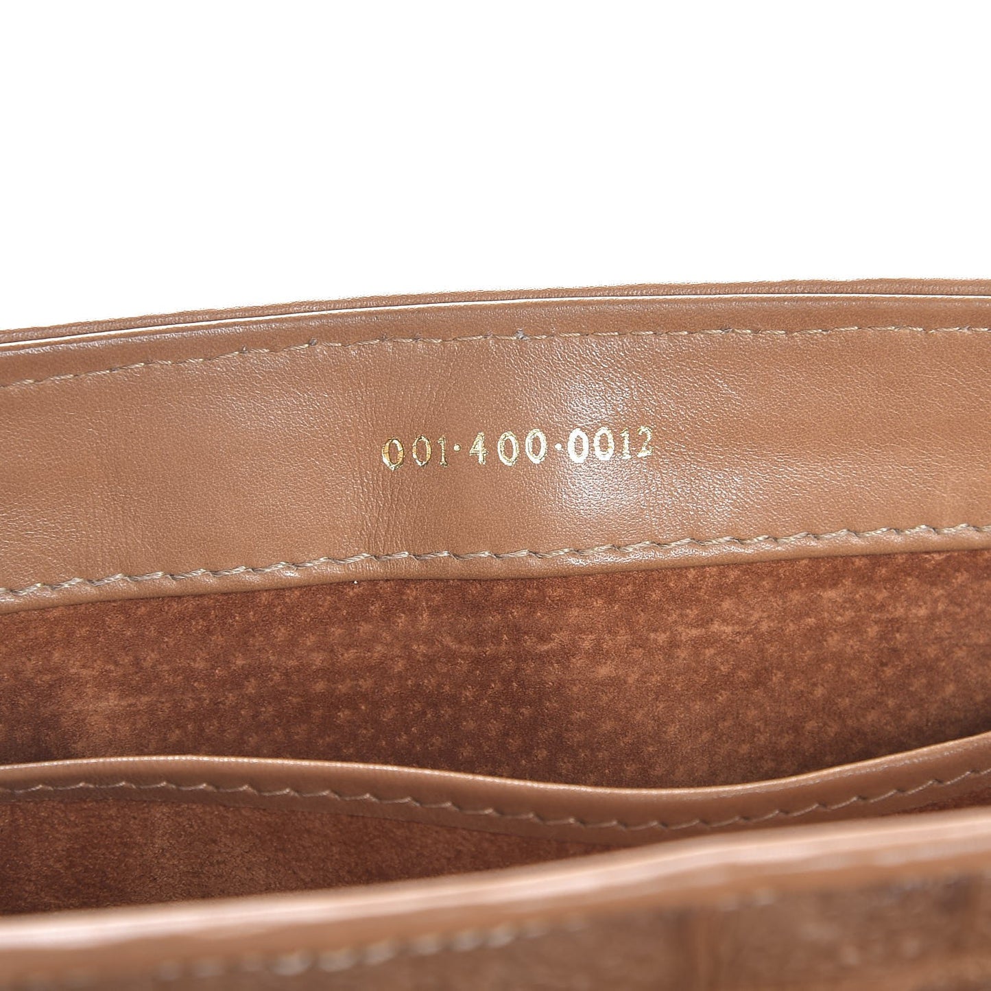 Crocodile Flap Shoulder Bag Brown