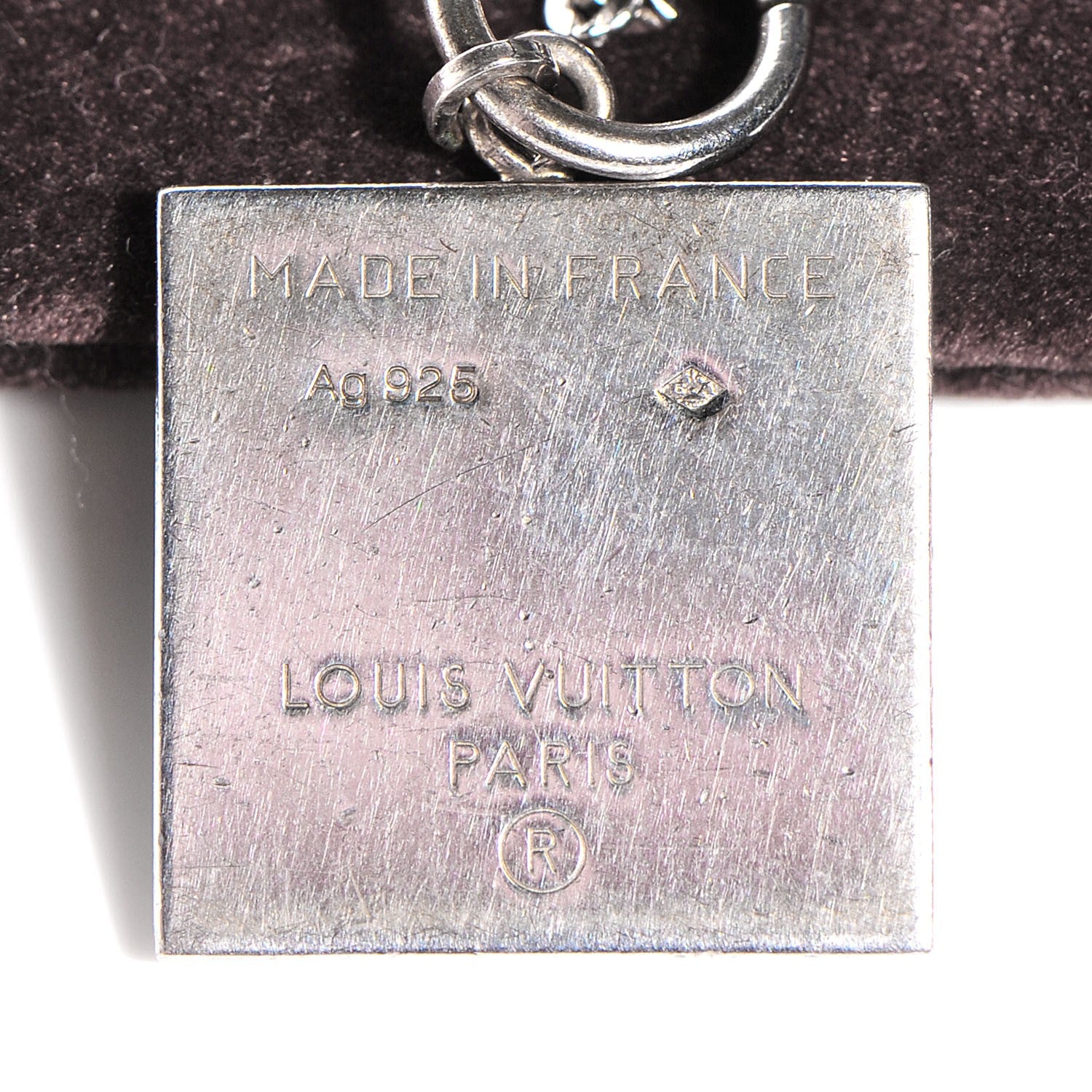 Louis Vuitton Mens Silver Geometrique V Toggle Necklace Turquoise 5 of 7