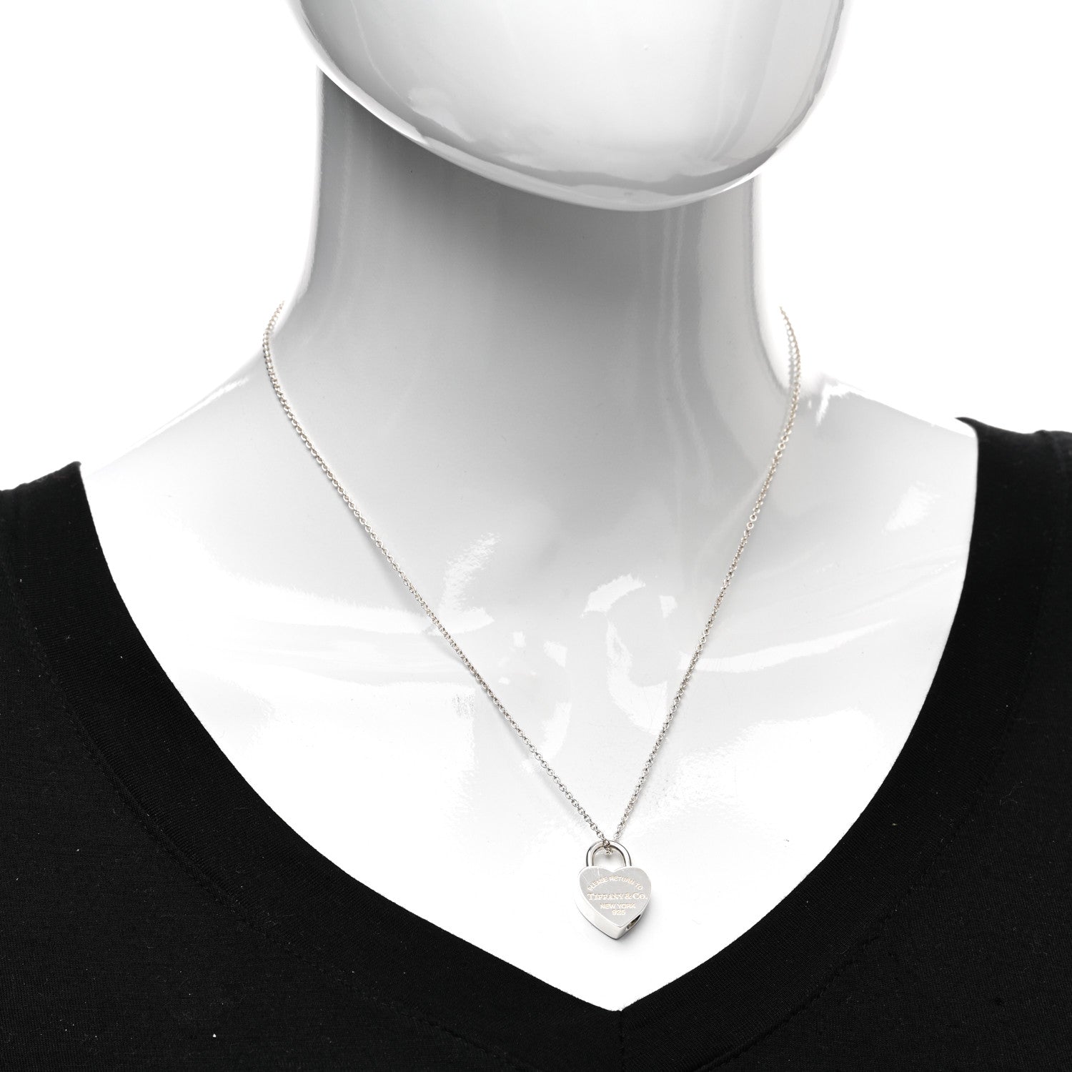 Tiffany Sterling Silver Return to Tiffany Heart Lock Pendant Necklace 2 of 4