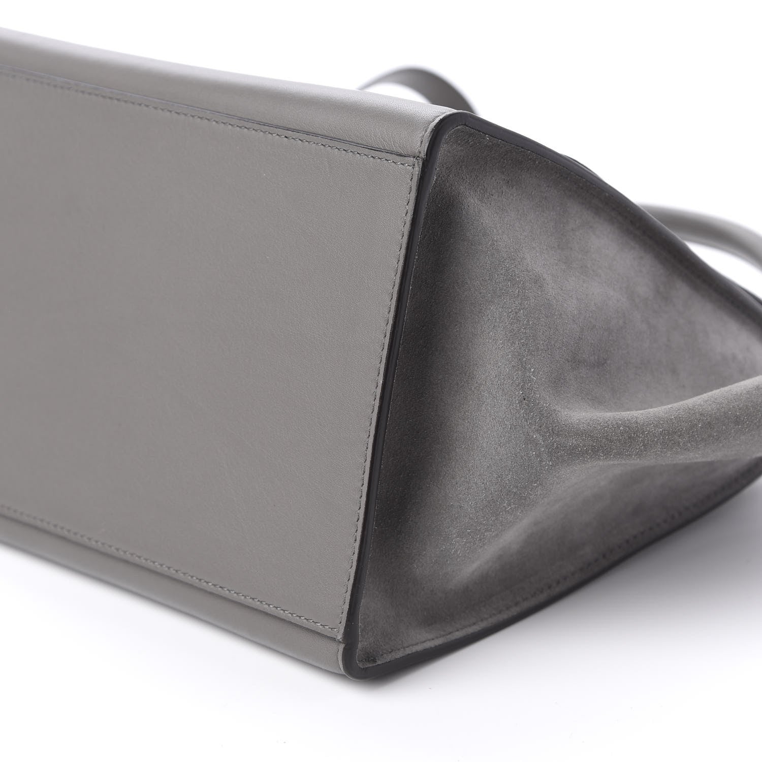 Celine Crocodile Embossed Nubuck Medium Trapeze Grey 7 of 9