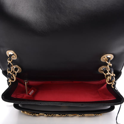 Chanel Calfskin Quilted Enchained Flap Black 6 of 12