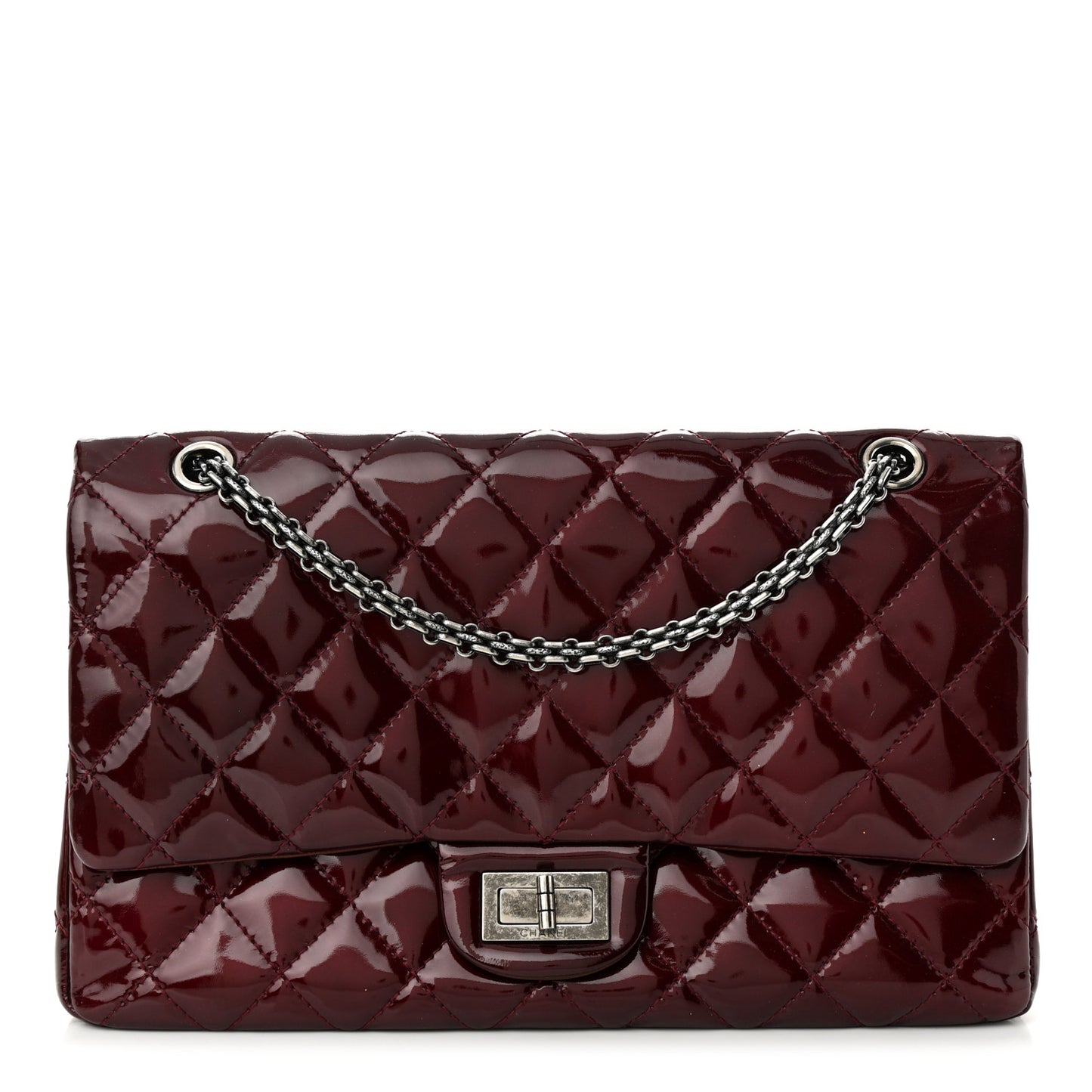 Patent Quilted 2.55 Reissue 227 Flap Light Burgundy