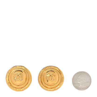 Chanel Round CC Clip On Earrings Gold 2 of 6