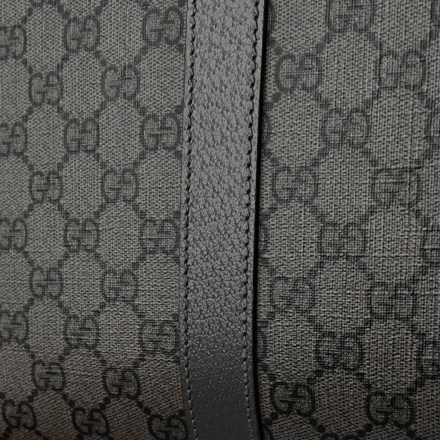 GG Supreme Monogram Textured Dollar Calfskin Large Savoy Duffle Bag Grey Black Graphite Grey