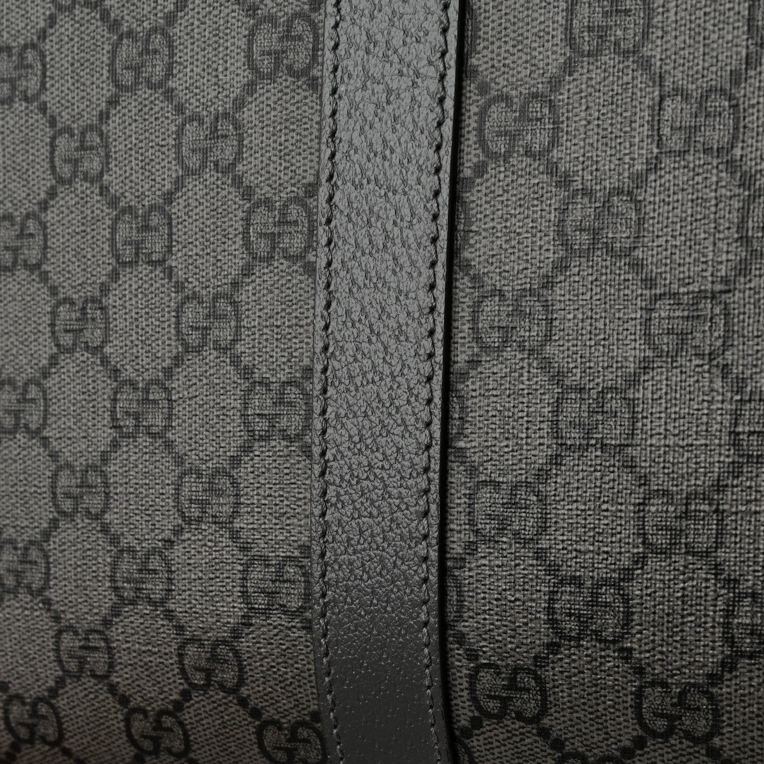 Gucci GG Supreme Monogram Textured Dollar Calfskin Large Savoy Duffle Bag Grey Black Graphite Grey 13 of 15