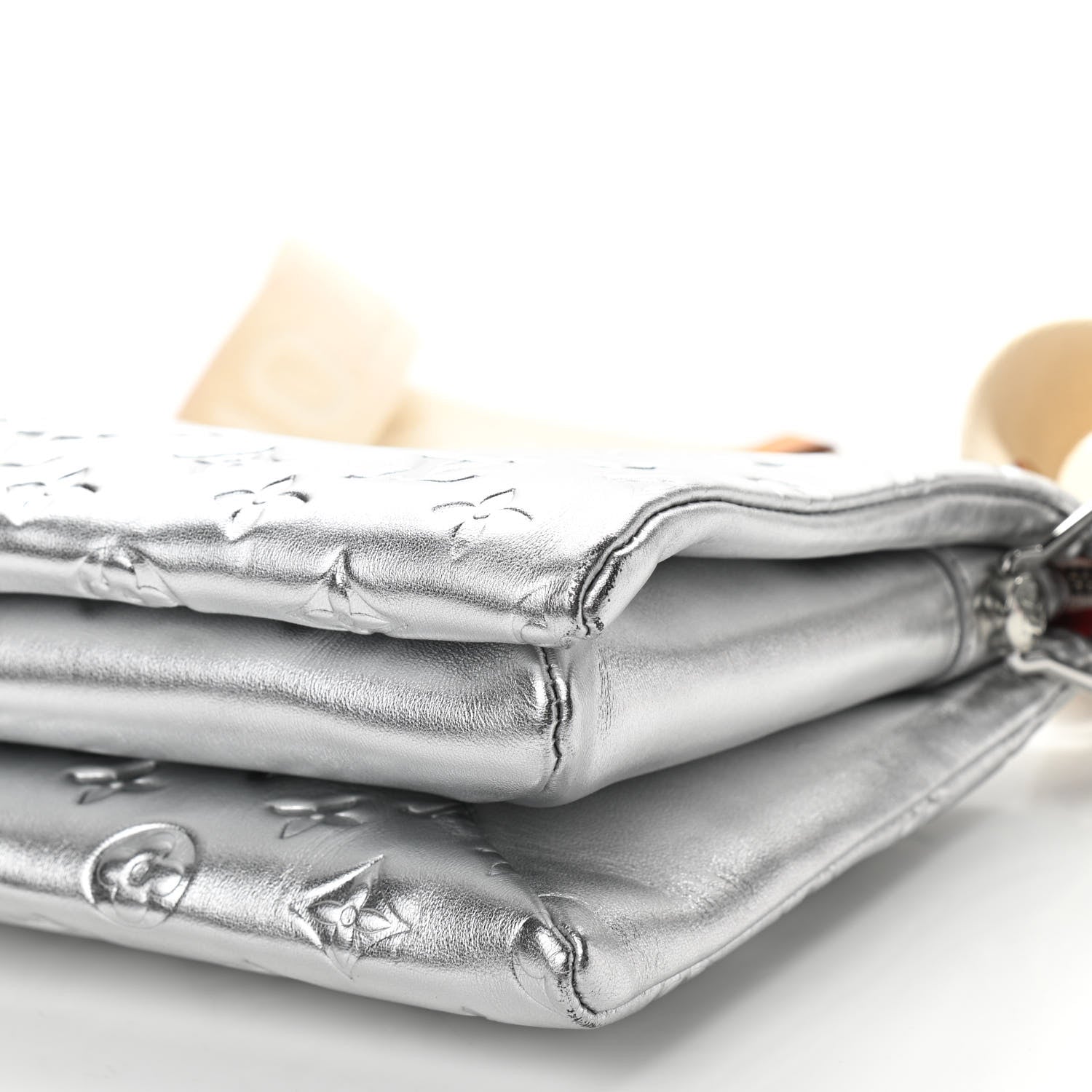 Louis Vuitton Metallic Lambskin Embossed Monogram Coussin PM Silver 9 of 9