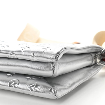 Louis Vuitton Metallic Lambskin Embossed Monogram Coussin PM Silver 9 of 9