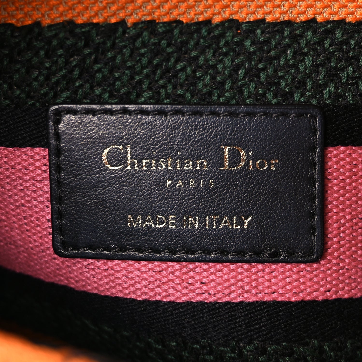 Christian Dior Canvas Embroidered Dino Medium Lady D-Lite Orange Multicolor 5 of 8