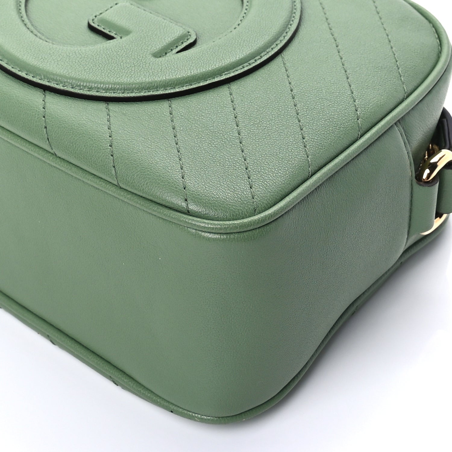 Gucci Sakai Be Green Calfskin Diagonal Stitched Small Blondie Shoulder Bag Green Soil Grass 8 of 8