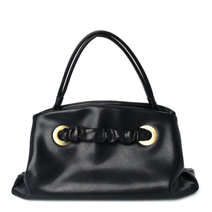 Celine Smooth Calfskin Eyelet Small Top Handle Bag Black 1 of 8