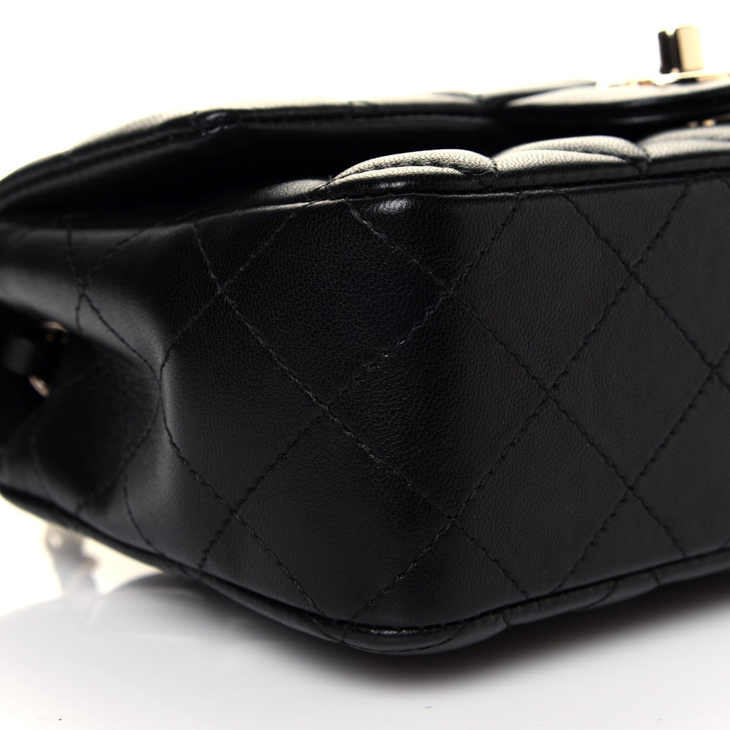 Lambskin Quilted Mini Rectangular Flap Black