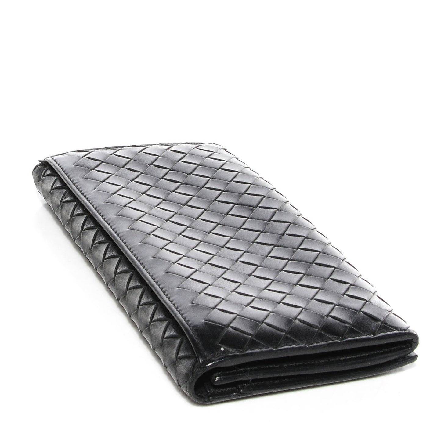 Nappa Intrecciato Mens Continental Wallet Nero Black