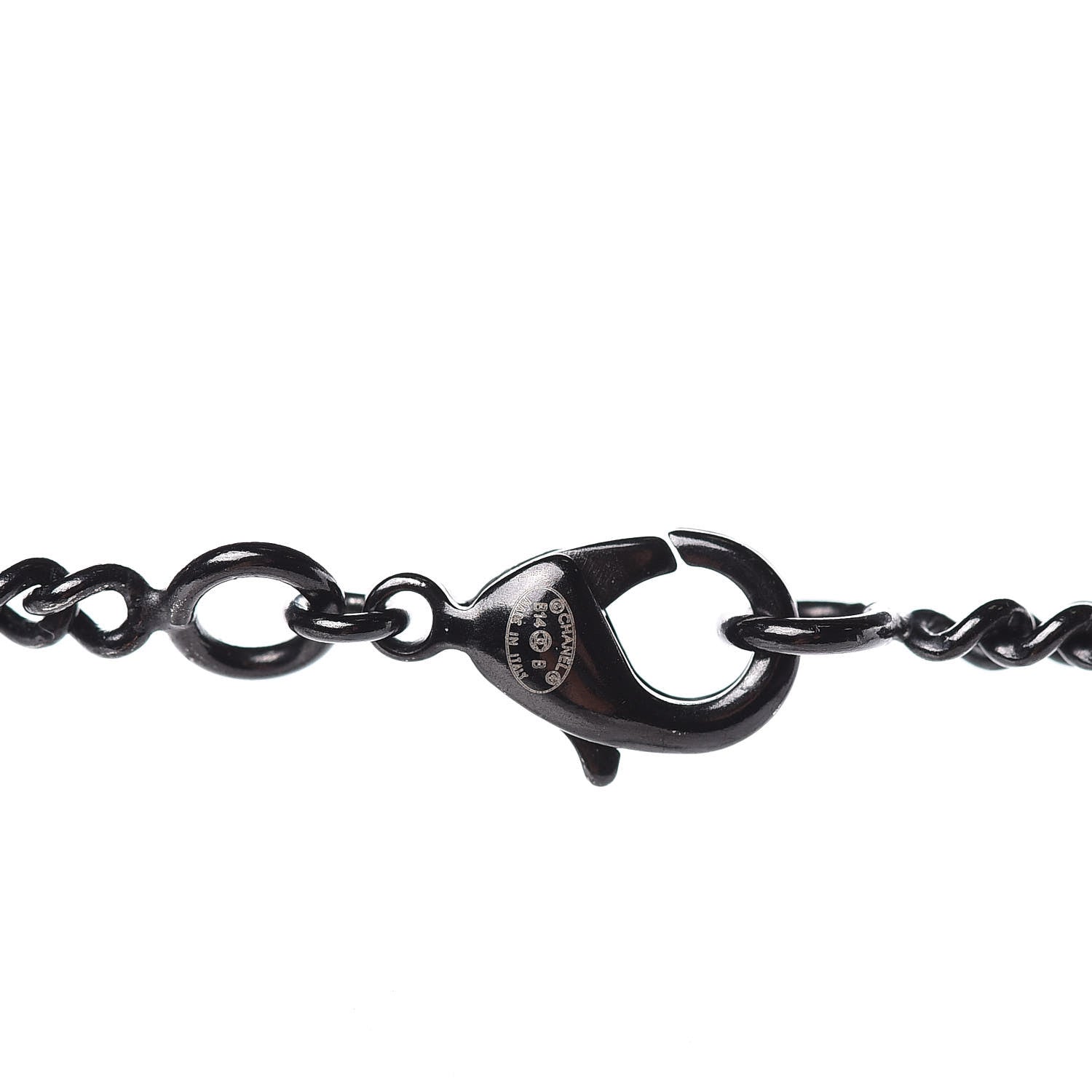Chanel Ruthenium Crystal CC Necklace Black 5 of 5