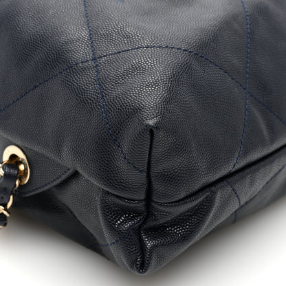 Chanel Shiny Caviar Quilted Chanel 22 Backpack Dark Blue 9 of 10