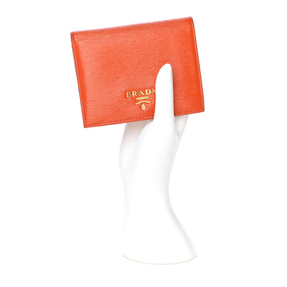 Prada Vitello Move Bi-Fold Wallet Papaya 2 of 11