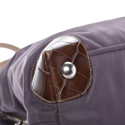 Prada Tessuto Nylon Faux Croc Tote 10 of 15