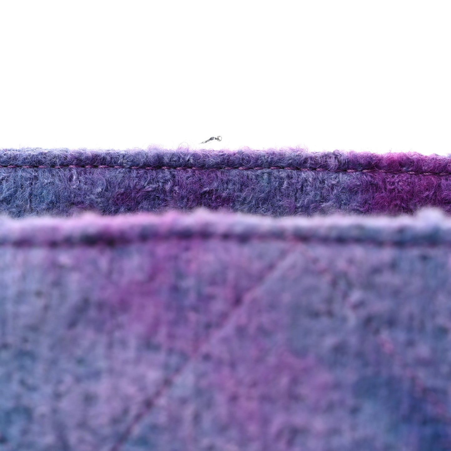 Wool Tweed CC Tote Purple Black Blue