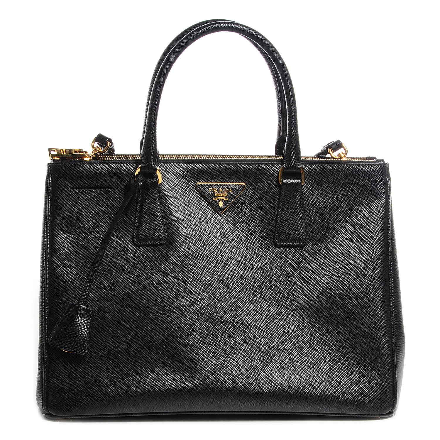 Prada Saffiano Lux Large Double Zip Tote Nero Black 1 of 12