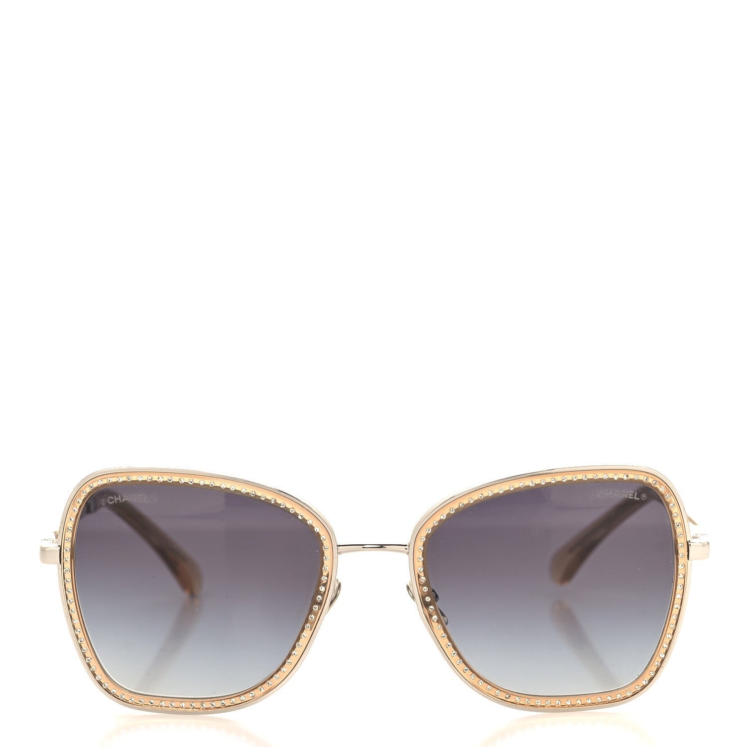 Chanel Square Frame Sequin Sunglasses 4277-B Silver Brown 2 of 6