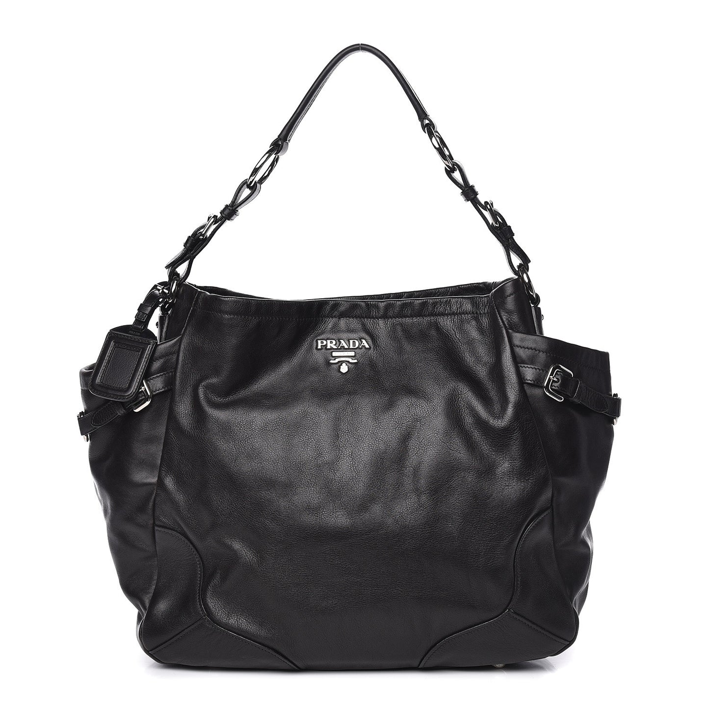 Soft Calf Two Pocket Hobo Black