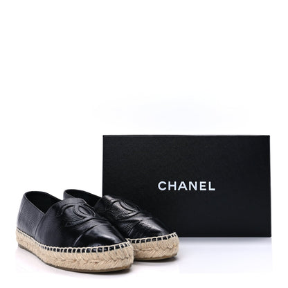 Chanel Laminated Goatskin CC Espadrilles 38  Black 10 of 10