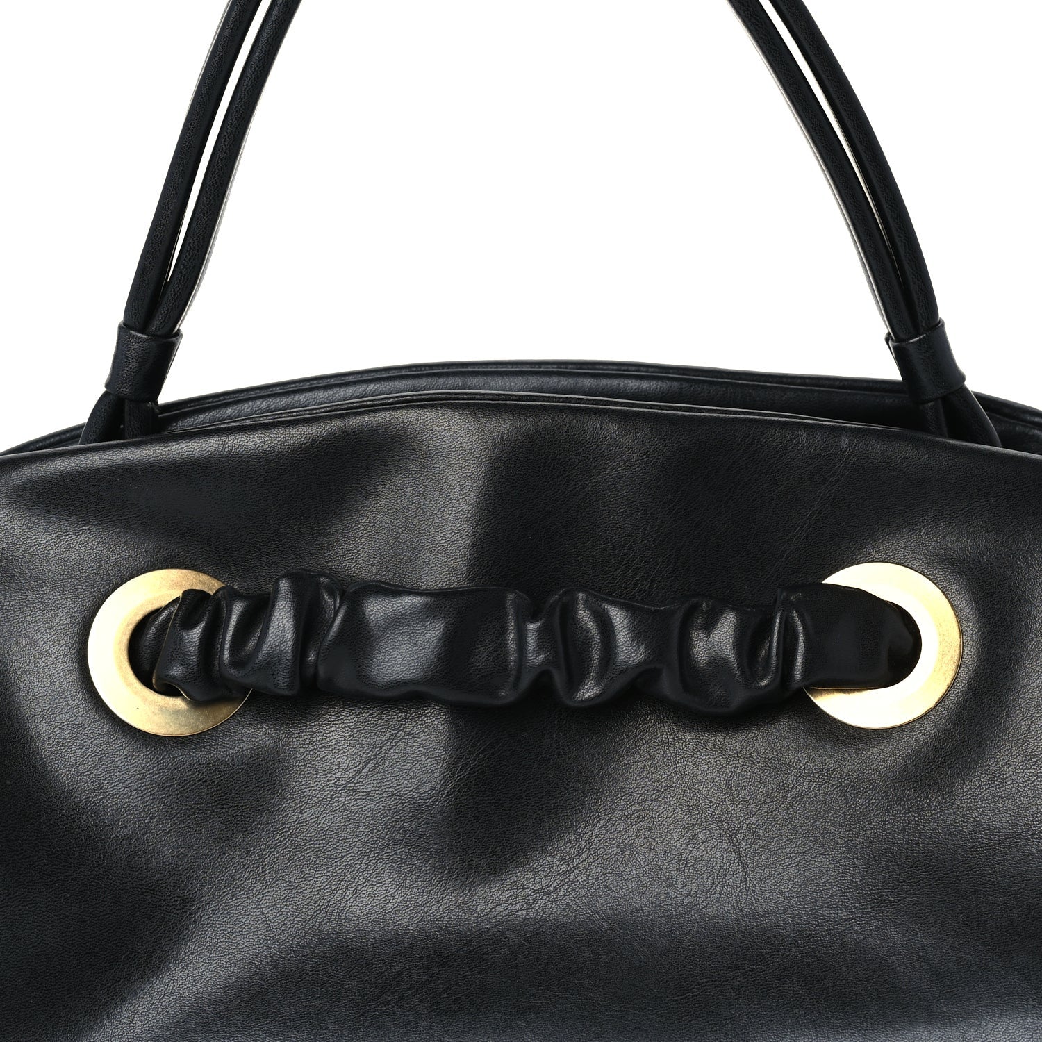 Celine Smooth Calfskin Eyelet Small Top Handle Bag Black 6 of 8