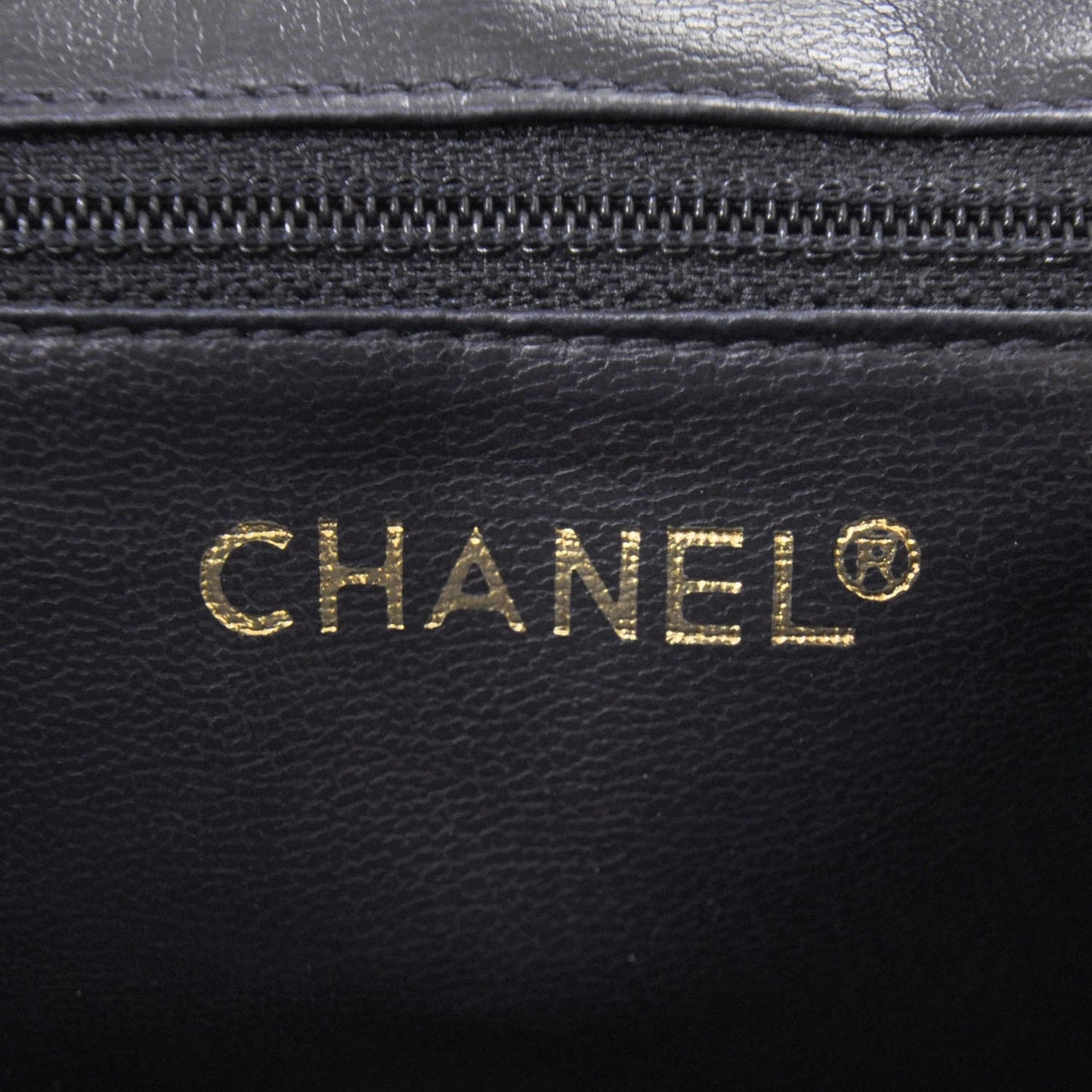 Lambskin Quilted Shoulder Bag Navy Blue