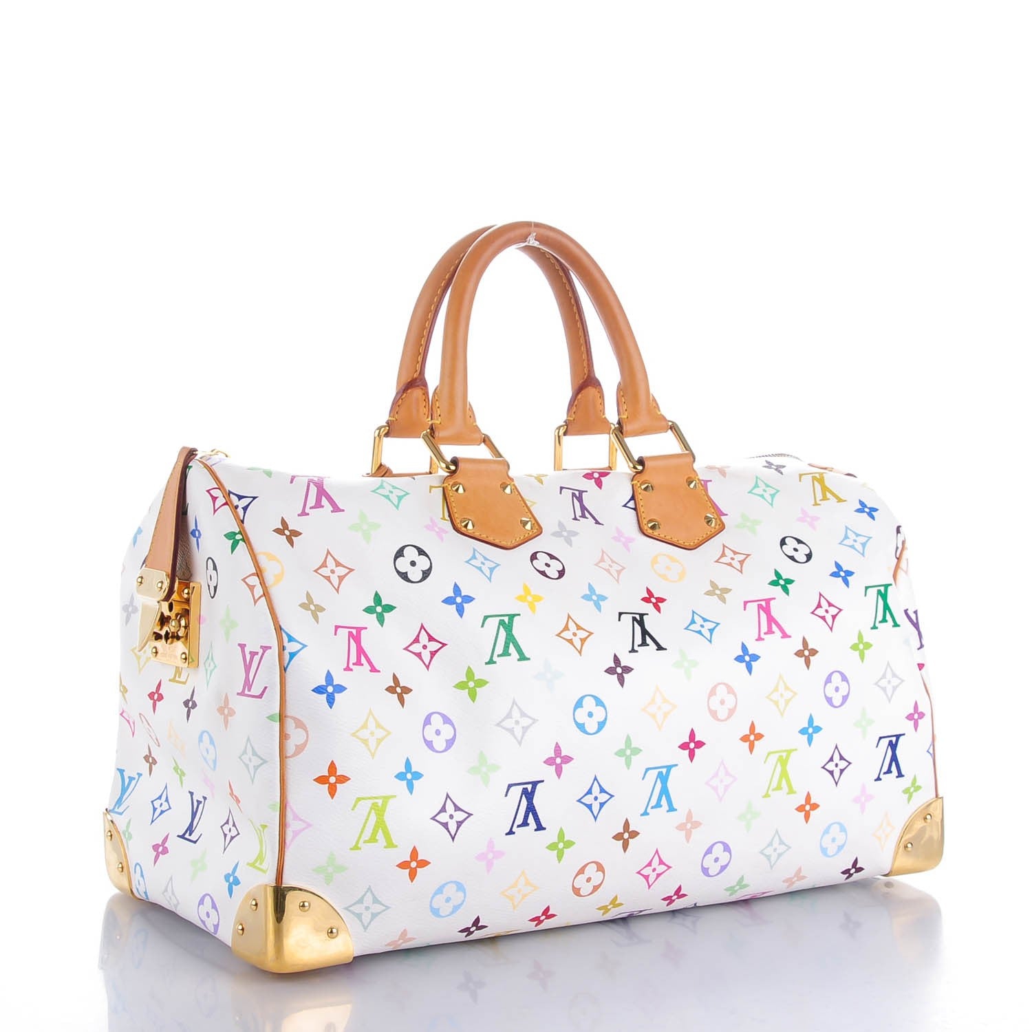 Louis Vuitton Monogram Multicolor Speedy 40 White 3 of 8
