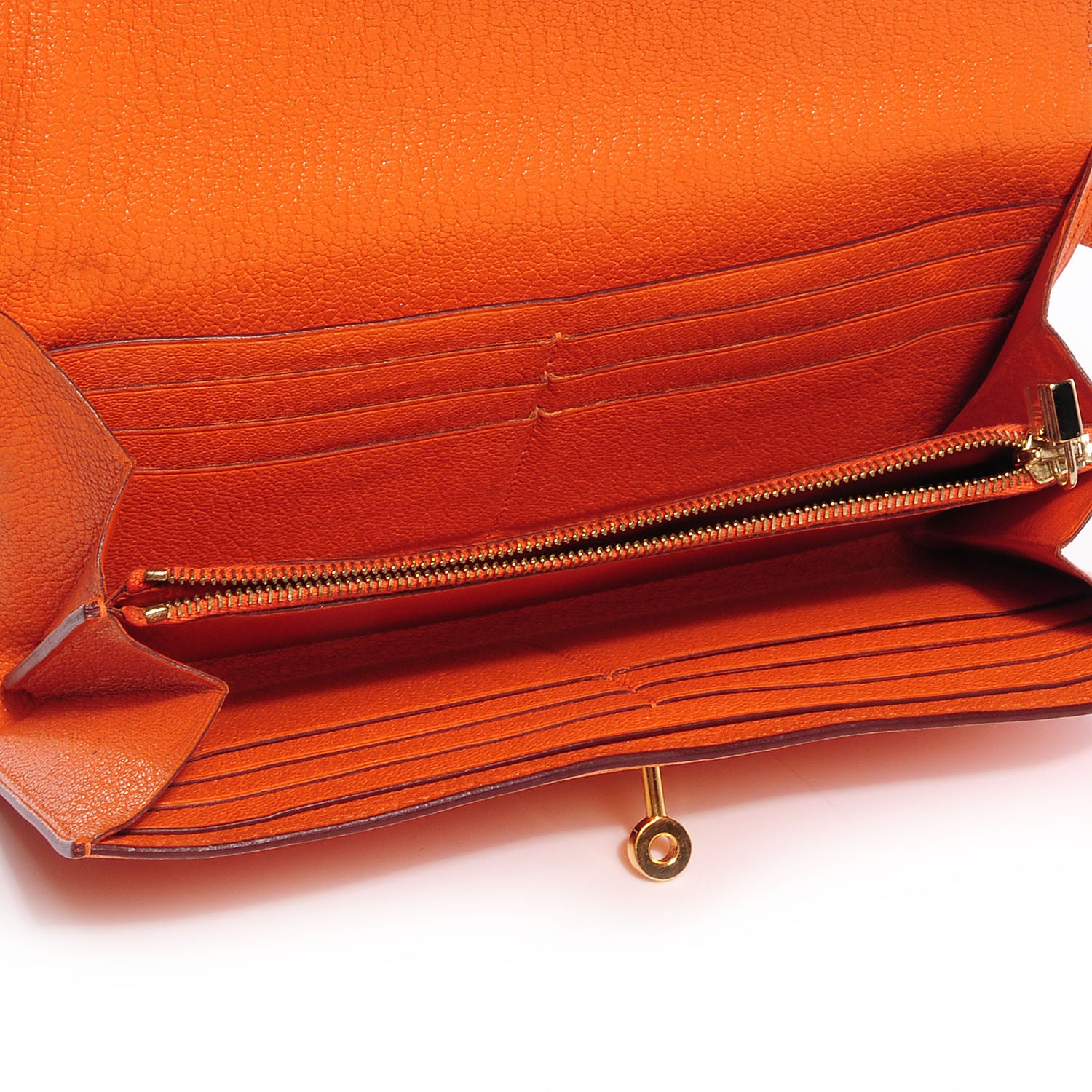 Hermes Chevre Mysore Kelly Longue Wallet Orange 17 of 18