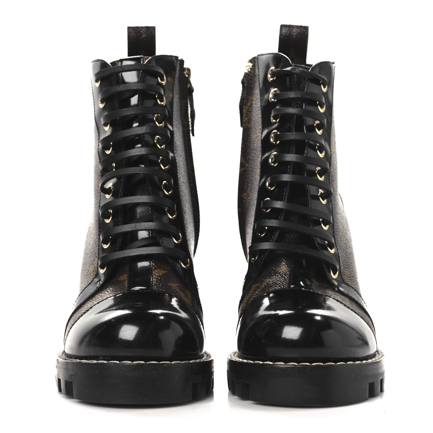 Louis Vuitton Patent Calfskin Monogram Star Trail Ankle Boots 37 Black 3 of 7