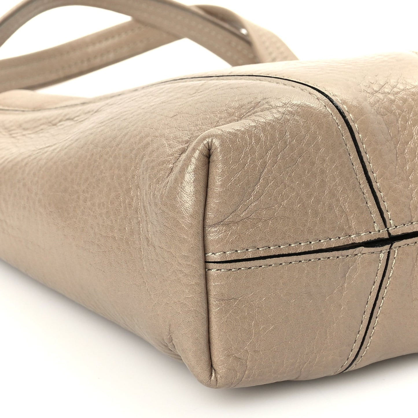 Grained Calfskin Small Spin Tote Boyish Brown
