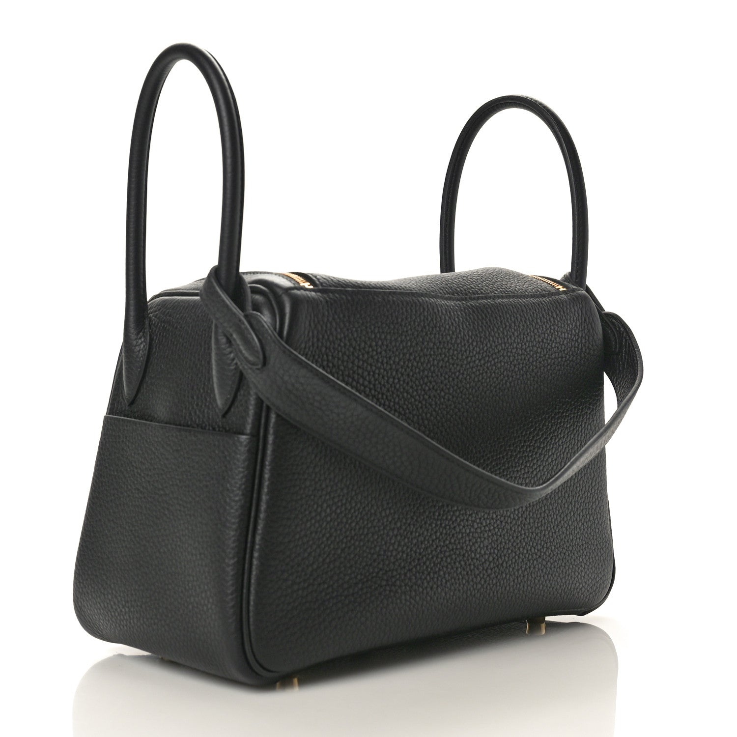 Hermes Taurillon Clemence Lindy 26 Black 3 of 11