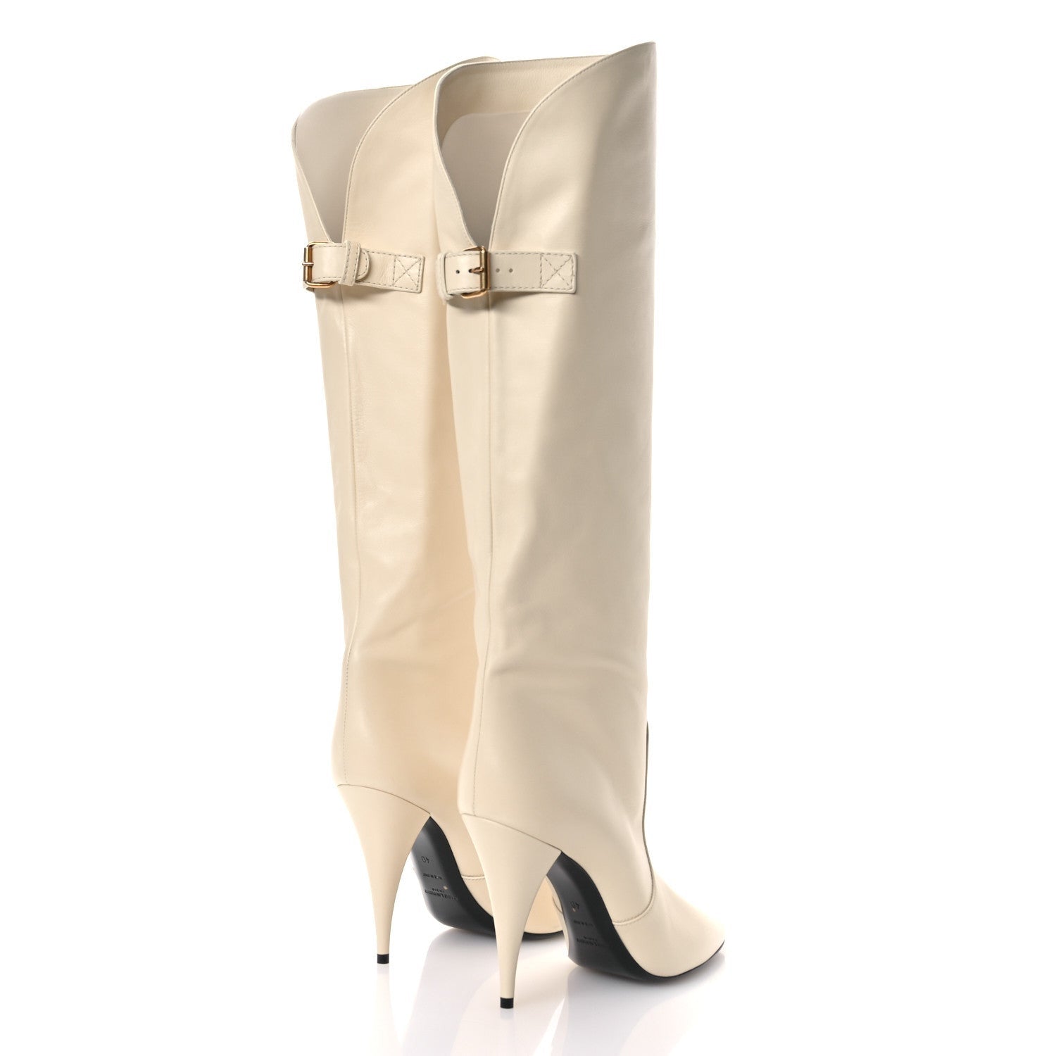 Saint Laurent Lambskin Koller 110 Tall Boots 40 Real Beige 5 of 7