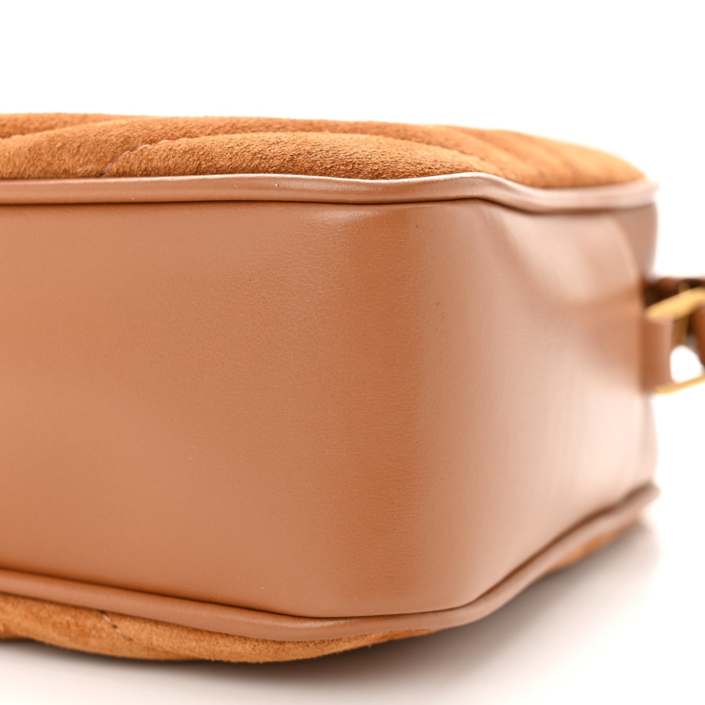 Suede Matelasse Monogram Lou Camera Bag Cinnamon