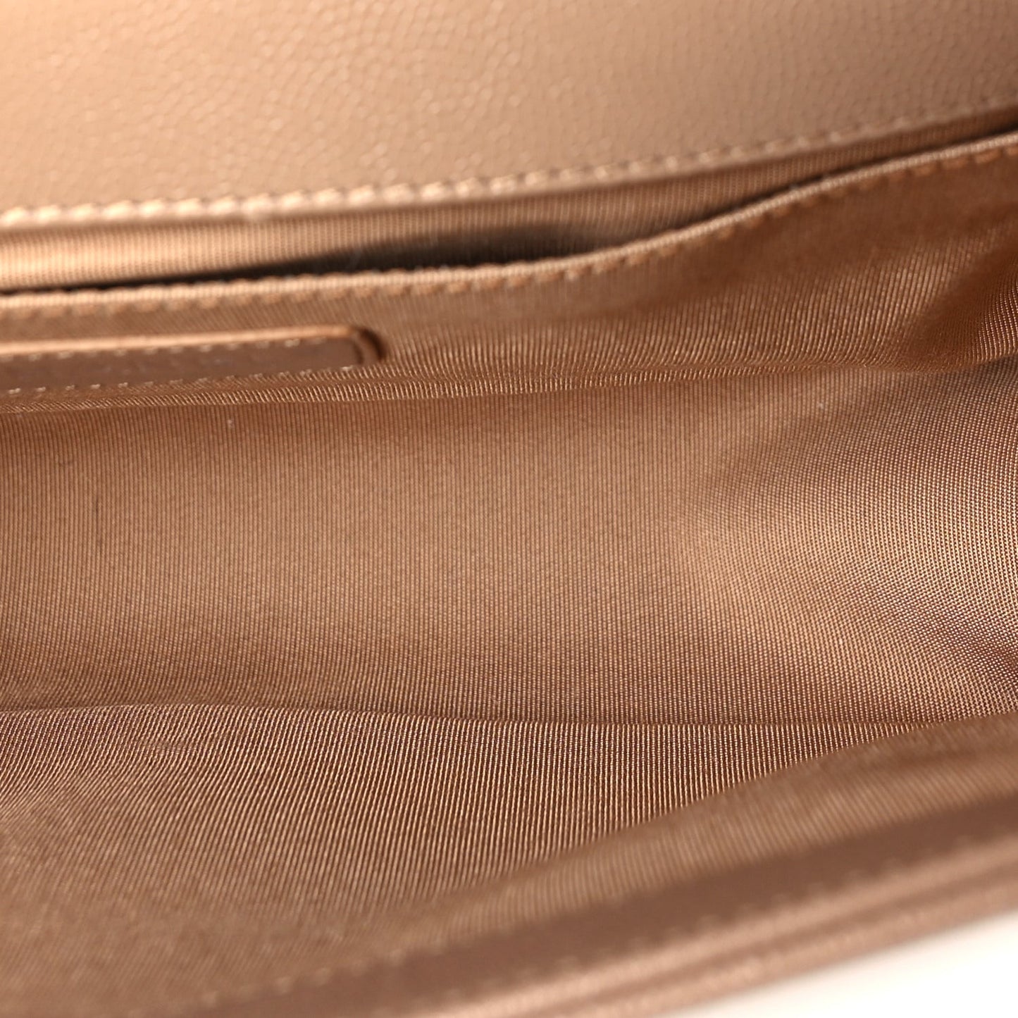 Caviar Chevron Quilted Medium Boy Flap Light Brown