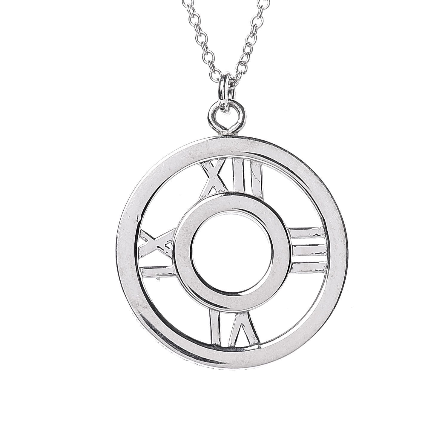 Tiffany Sterling Silver Medium Atlas Open Pendant Necklace 4 of 8