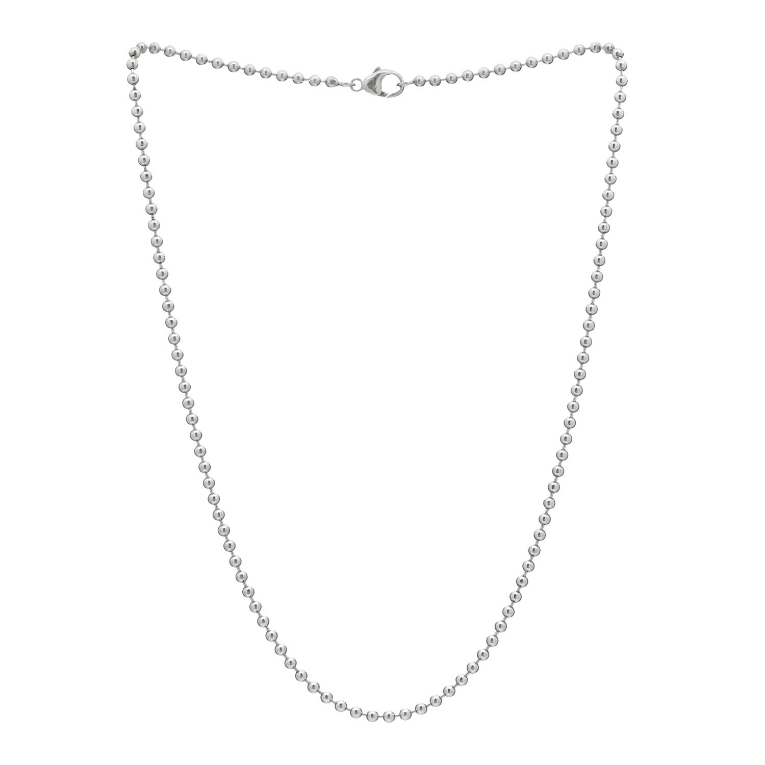 Tiffany Sterling Silver 2.5mm Bead Chain Necklace 16" 3 of 6