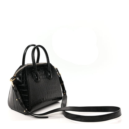 Givenchy Calfskin Crocodile Embossed Mini Antigona Black 2 of 8