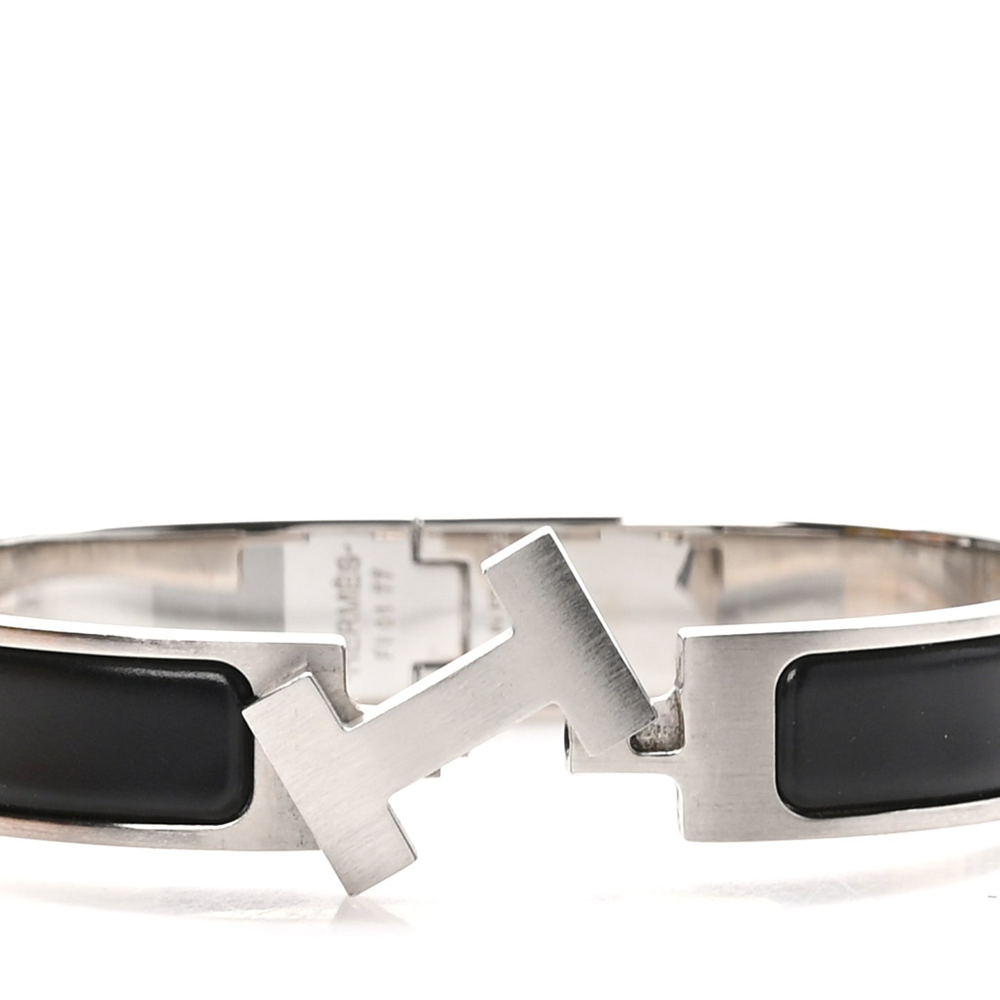 Matte Enamel Narrow Clic Clac HH Bracelet GM Black